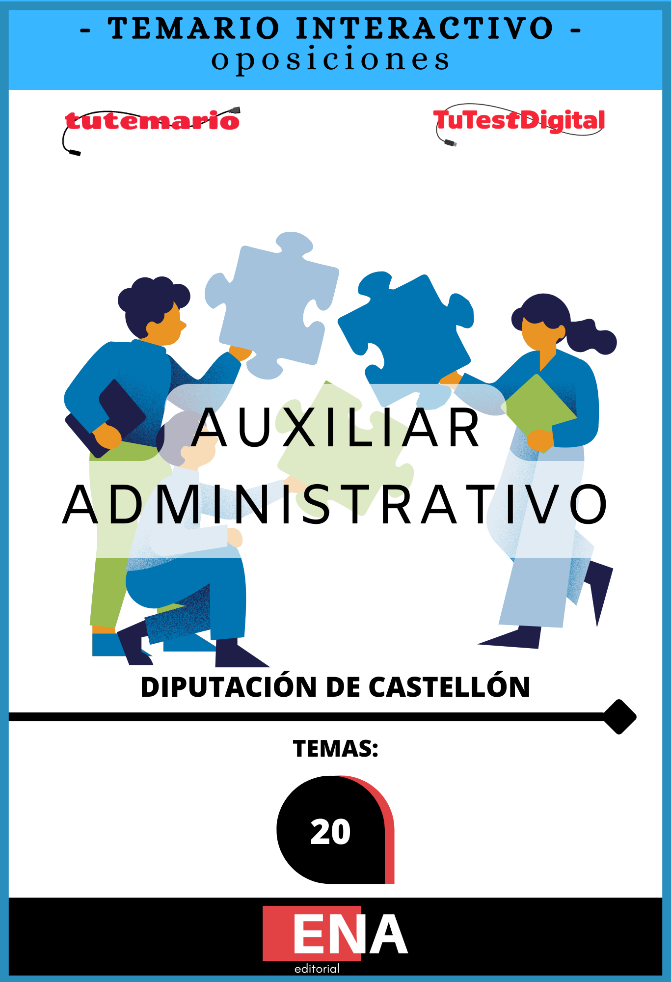 Material de estudio TEMARIOS y TEST para Oposición Auxiliar Administrativo Diputación de Castellón