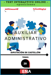 Material de estudio TEMARIOS y TEST para Oposición Auxiliar Administrativo Diputación de Castellón